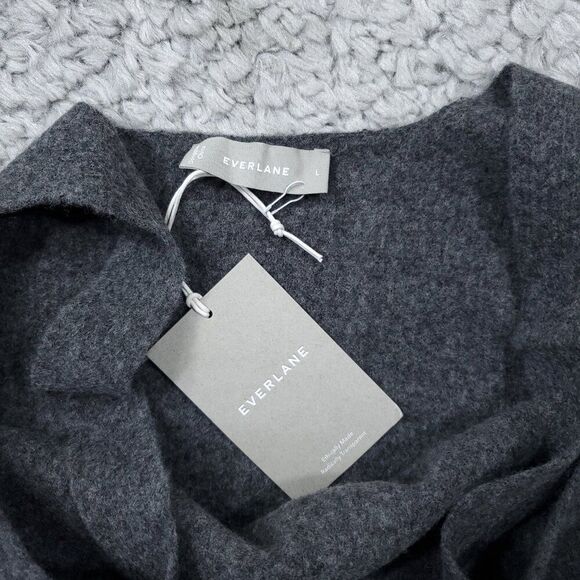 Everlane The Cozy Stretch Tank Crop Yak Wool Blend Large Heathered Charcoal Gray - Picture 4 of 8